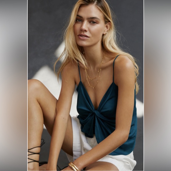 Anthropologie Tops - By Anthropologie Twist Cami, Teal, Medium, NWT